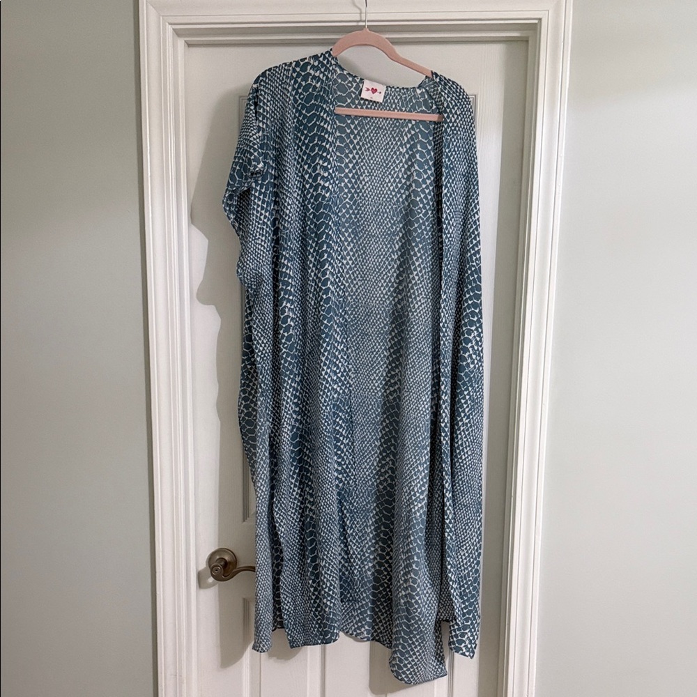 Buddy Love Blue Snake Print Kimono